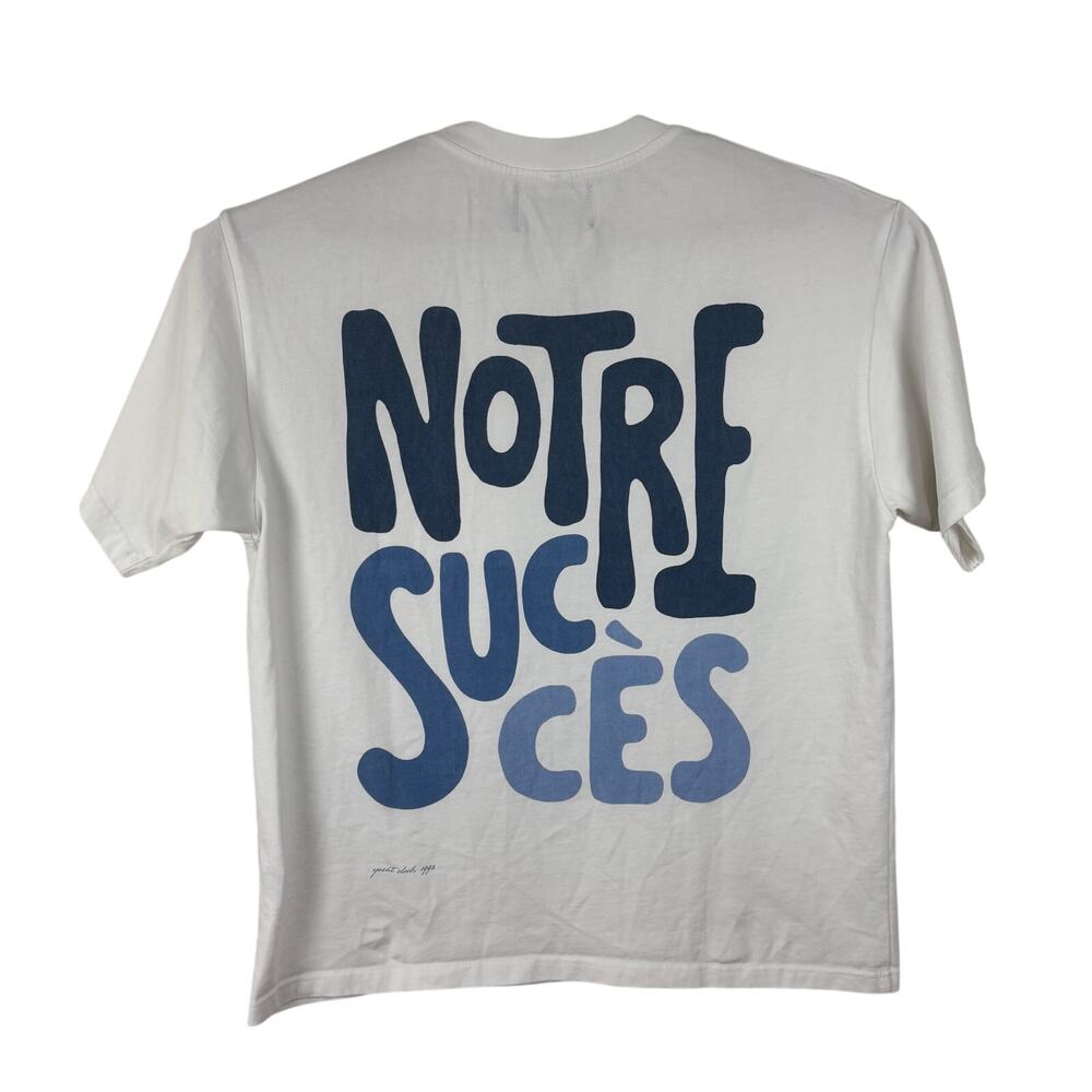 Yacht Club Notre Success White Cotton Crewneck Tee T Shirt Large heavy weight